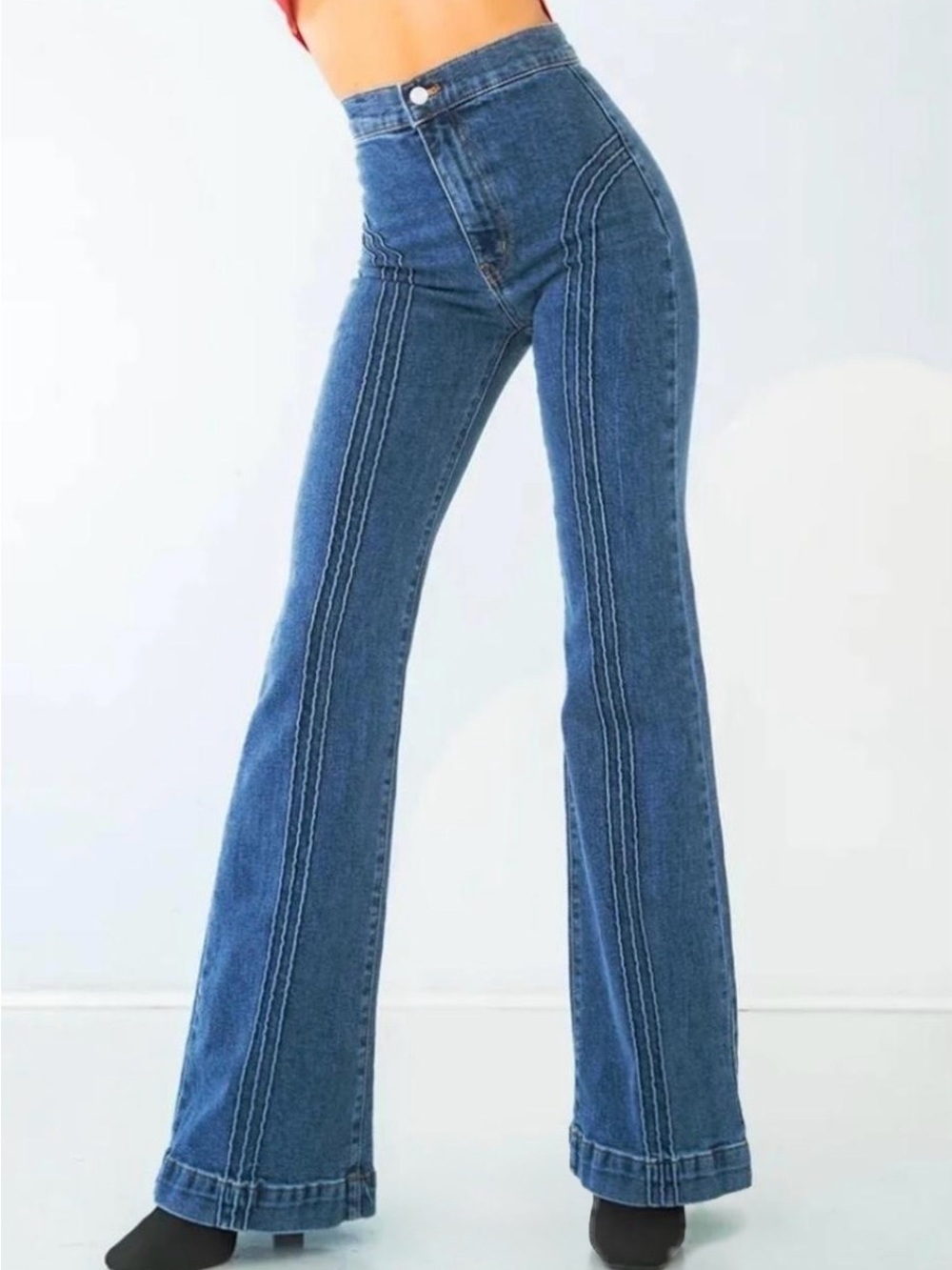 Revice Rollergirl Flare Jeans Womens 27 High Rise Made in USA Y2K Stretch Retro